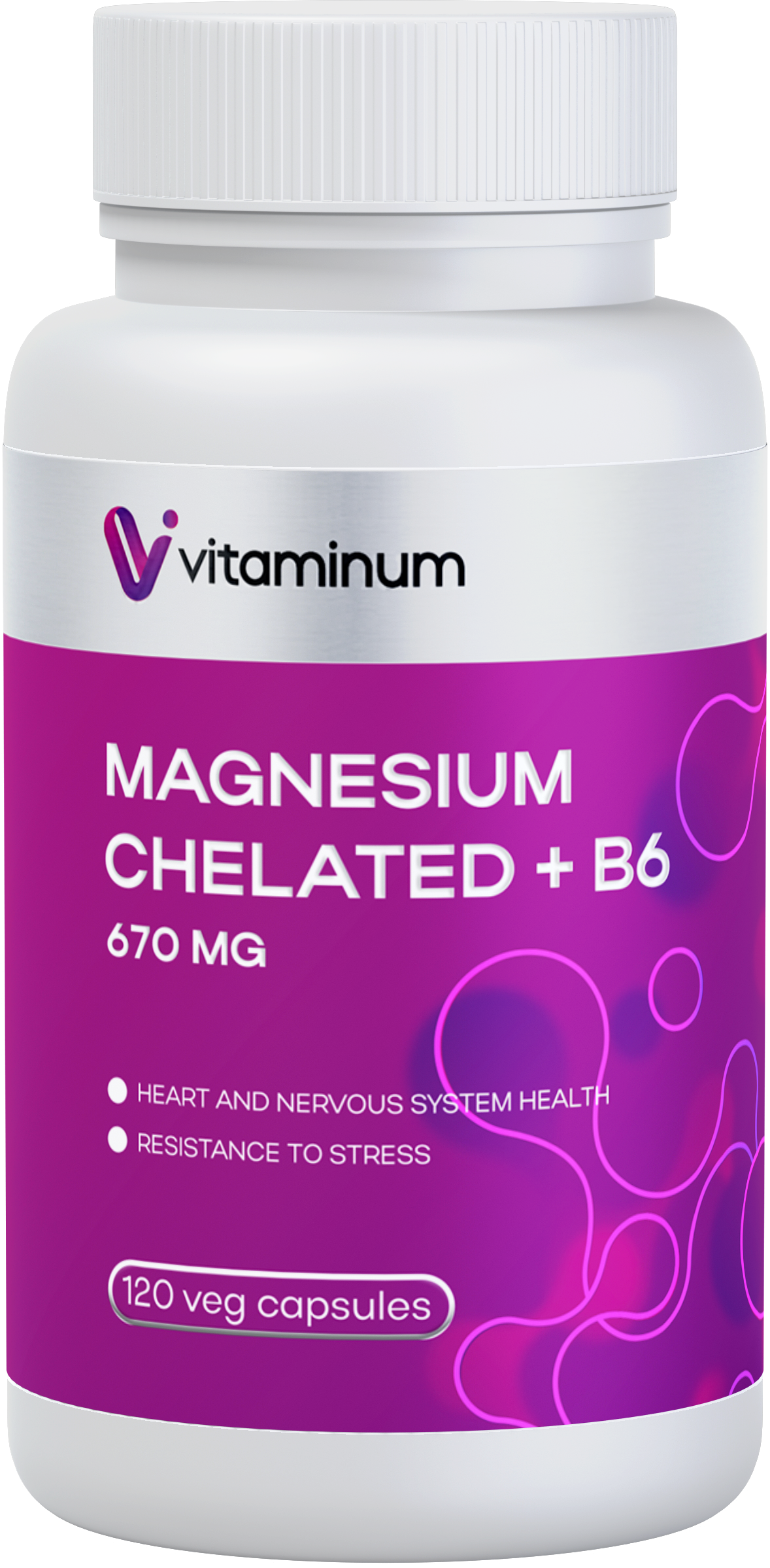  Vitaminum МАГНИЙ ХЕЛАТ + витамин В6 (670 MG) 120 капсул 800 мг  в Нефтекамске